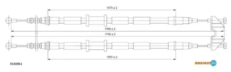 Фото Трос остановочных тормозов ADRIAUTO (3302381) изображение 1