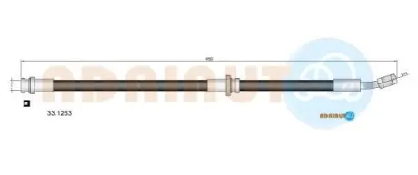 Фото OPEL Шланг гальмівний пердній. Agila 00- ADRIAUTO (33.1263) зображення 1