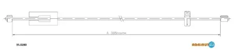 Трос стояночного гальма передн Лів/Прав (385мм) PEUGEOT 605 2.0-3.0 06.89-09.99 ADRIAUTO 350280 Купити в Україні