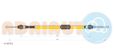 RENAULT Трос ручного гальма лев 1520/1300 мм CAPTUR I 13- ADRIAUTO 4102152 (фото 1)