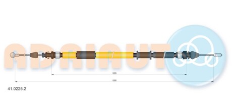 RENAULT трос ручного тормоза задн. прав./лев. Master 2,3 10- (1555mm) ADRIAUTO 41.0225.2 (фото 1)