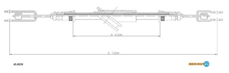 Трос ручного гальма ADRIAUTO 410239 (фото 1)