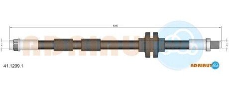 RENAULT шланг гальмівний передн. лів/пр 515мм Kangoo 08- ADRIAUTO 41.1209.1