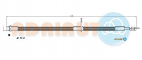 Шланг тормозной передн. прав. SUZUKI Grand Vitara 1.6 08- ADRIAUTO 48.1253 (фото 1)