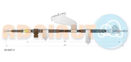 Трос стояночного гальма задн Лів (1775мм/1705мм) TOYOTA YARIS 1.0-1.8 12.10-06.20 ADRIAUTO 5202572