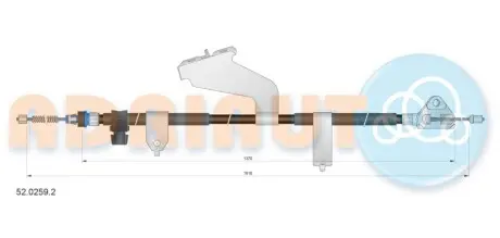 Трос стояночного гальма задн Лів (1615мм/1615мм) TOYOTA YARIS 1.0-1.5 12.10-06.20 ADRIAUTO 5202592