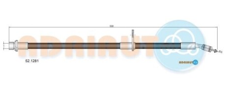 Шланг гальмівний передн. лівий TOYOTA Avensis -03 ADRIAUTO 52.1281 (фото 1)
