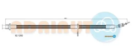 Фото Шланг гальмівний передн. прав. TOYOTA Avensis -03 ADRIAUTO (52.1282) зображення 1