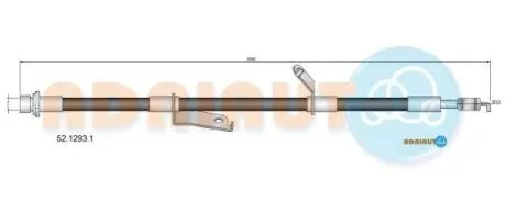 TOYOTA шланг гальм. передн. прав. CORALLA, AURIS, VERSO 07 ADRIAUTO 52.1293.1 Купити в Україні