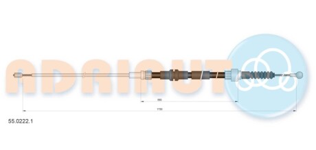 VW трос ручного гальма задн. CADDY III 08- ADRIAUTO 5502221 (фото 1)