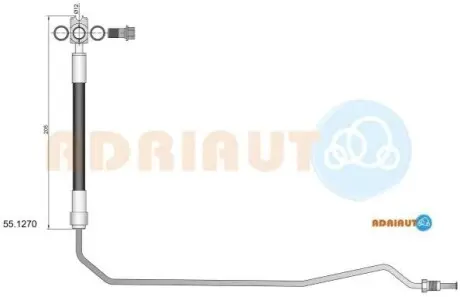 VW шланг гальм. задн. лів. AUDI A6 -05 ADRIAUTO 55.1270 Купити в Україні