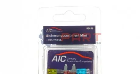 Комплект запобіжників (стандарт) 5A/7,5A/25A/30A/10A/15A/20A) (10шт) AIC 55648 Купити в Україні
