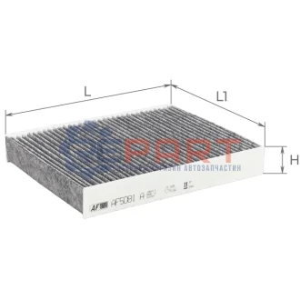 Фільтр салону Ford Fiesta 01-10/Fusion 02-12 (вугільний) ALPHA FILTER AF5081A Купити в Україні