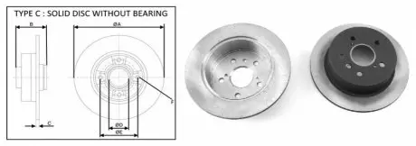 Фото Диск гальмівний (задній) Toyota Camry/Lexus ES 11- (280.90x10) (з покриттям) (повний) APLUS (61675AP) зображення 1