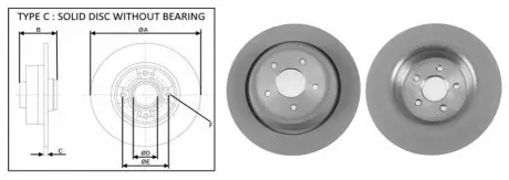 Фото Диск гальмівний (задній) Ford Kuga II 13- (316x11.5) (з покит.) (повний) APLUS (61856AP) зображення 1
