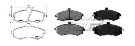Колодки тормозные, лев/прав, перед APLUS 71295BAAP