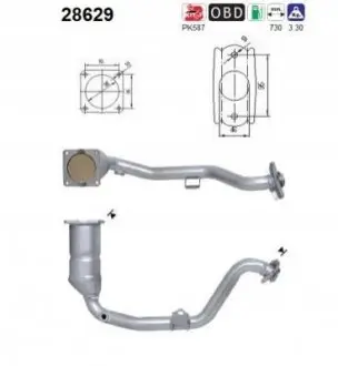 Каталізатор вихлопної системи Citroen C4/Peugeot 307 1.6 16V 00-12 AS 28629