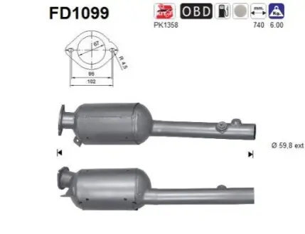 Фільтр сажовий Renault Laguna 2.0dCi 07-15 AS FD1099