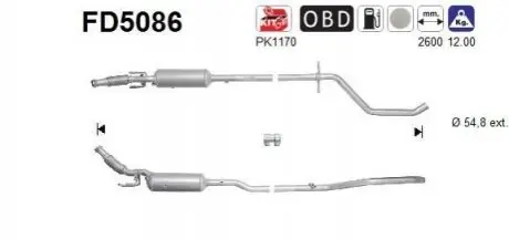 Фільтр сажевий Citroen C5/Peugeot 508/407 2.0HDi 09- (Euro 5) AS FD5086