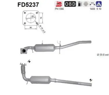 Фильтр сажевый Ford Transit 2.2 TDCi 07-14 (Евро. 4) AS FD5237