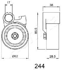 Ролик паска приводного Toyota LC 4.2TD 95- ASHIKA 45-02-244 (фото 1)