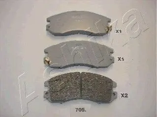 Гальмівні колодки, дискове гальмо (набір) ASHIKA 5007705