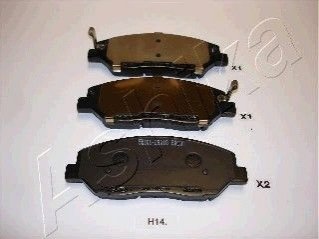 Гальмівні колодки дискові перед. Hyundai Santa Fe 2.2 CRDi 12-/Ssang Yong New Actyon/Korando 10- - 50-0H-H14 (581012SA70, 48130341A0, ASHIKA 500HH14 (фото 1)