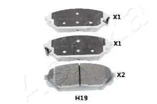 Колодки гальмівні (передні) Hyundai ix55 3.0 CRDi 3.8 V6 24V 08-12/Veracruz 3.8 V6 24V 06-12 ASHIKA 500HH19