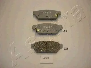 Гальмівні колодки, дискове гальмо (набір) ASHIKA 5105504