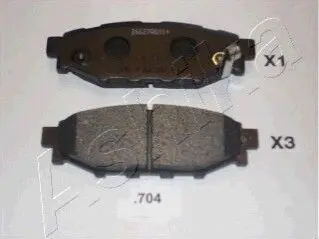 Колодки гальмівні (задні) Subaru Forester/Impreza 08-/Legacy 03-14/Outback 03-/Toyota GT 12 ASHIKA 5107704