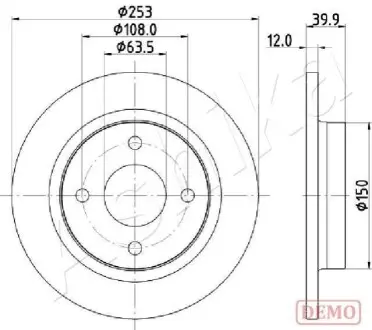 Диск гальмівний ASHIKA 61000329C Купити в Україні