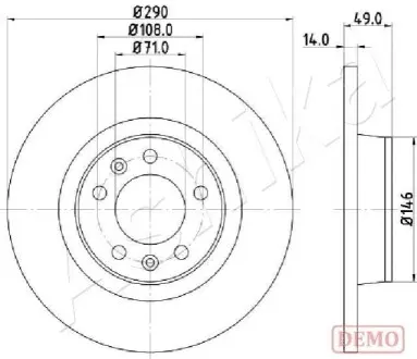 Фото 1 — Диск гальмівний (задній) Citroen Jumpy/Fiat Scudo 07- (290х14) (повний) ASHIKA (61000612C) Фото Диск гальмівний (задній) Citroen Jumpy/Fiat Scudo 07- (290х14) (повний) ASHIKA (61000612C) зображення 1