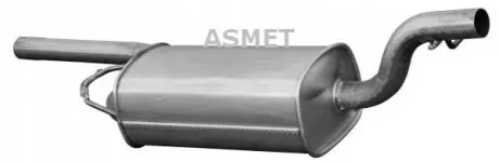 Глушитель системы выпуска (средний) ASMET 07134