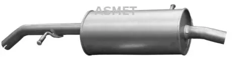 Глушник вихлопної системи задній CITROEN C2, C3 I, C3 PLURIEL PEUGEOT 1007 1.4D 02.02 ASMET 09071