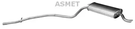 Глушник вихлопної системи задній FIAT SEICENTO / 600 1.1 01.98-01.10 ASMET 16074