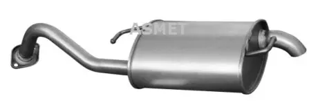 Глушник вихлопної системи задній TOYOTA COROLLA, COROLLA VERSO 1.4/1.6 08.01-02.07 ASMET 20036