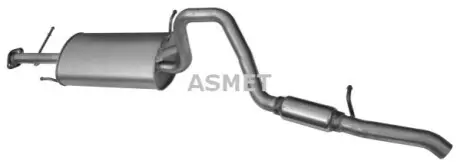 Глушник вихлопної системи задній SUZUKI GRAND VITARA I 2.0/2.0D/2.5 03.98-07.03 ASMET 25006