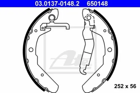 Гальмівна колодка VW TRANSPORTER T3 1.6-2.1 05.79-07.92 ATE 03.0137-0148.2 Купити в Україні