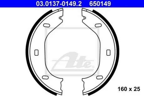 Гальмівна колодка ALFA ROMEO SPIDER BMW 2.5-3.2 (E9), 2500-3.3 (E3), 3 (E21), 3 (E30), 5 (E12), 6 (E24), 7 (E23), Z1 1.6-3.5 10.68-06.94 ATE 03013701492