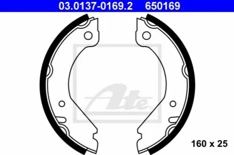 Гальмівна колодка VOLVO 240, 260, 740, 760, 940, 940 II, 960, 960 II 2.0-2.9 08.74-10.98 ATE 03013701692