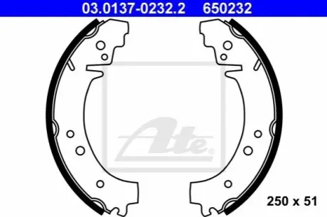Гальмівна колодка LADA 1200-1500, 1200-1600, NIVA, NOVA, TOSCANA 1.2-1.9D 01.70 ATE 03013702322