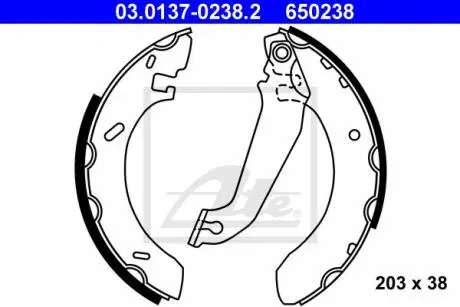 Гальмівна колодка FORD ESCORT V, ESCORT V EXPRESS, ESCORT VI, ORION III 1.3-1.8D 07.90-12.96 ATE 03013702382