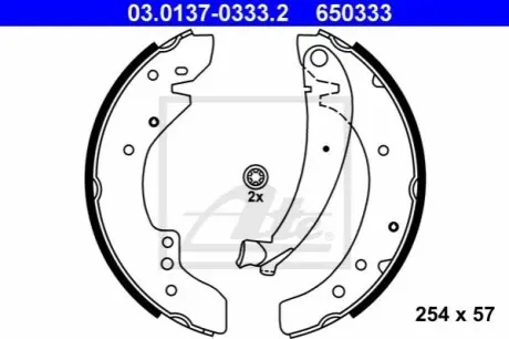 Гальмівна колодка CITROEN JUMPER I FIAT DUCATO PEUGEOT BOXER 1.9D-2.8D 07.90-04.02 ATE 03013703332