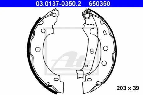 Гальмівна колодка NISSAN KUBISTAR RENAULT KANGOO, KANGOO EXPRESS 1.0-1.9D 08.97 ATE 03013703502