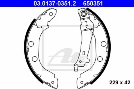 Гальмівна колодка NISSAN KUBISTAR, PRIMERA RENAULT KANGOO, KANGOO EXPRESS 1.0-Electric 06.96 ATE 03013703512