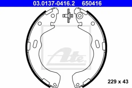 Гальмівна колодка FORD MAVERICK MAZDA 626 V, PREMACY, TRIBUTE 1.9-3.0 04.98 ATE 03013704162
