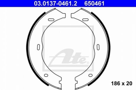 Тормозные колодки ручного тормоза ATE 03013704612 (фото 1)