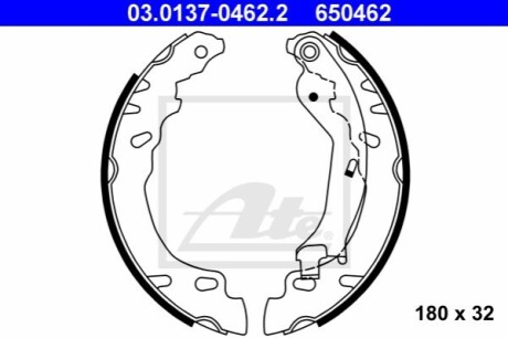 Гальмівні колодки (набір) - 03.0137-0462.2 (77362615, 1558094, 1581895) ATE 03013704622