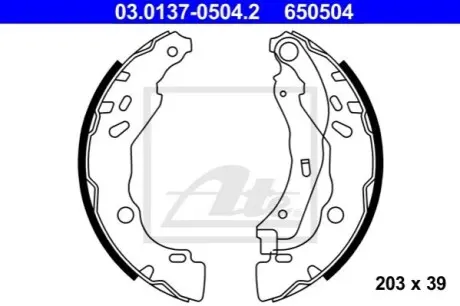 Гальмівна колодка DS DS 3 CITROEN C-ELYSEE, C3 II, C3 III, C3 ORIGIN III, C4 CACTUS, DS3 PEUGEOT 208, 208 I, 208 II, 301 1.0-1.6LPG 09.09 ATE 03013705042 Купити в Україні