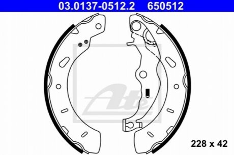 Гальмівні накладки - 03.0137-0512.2 (BV6Z2200A, 1696629, 1755477) ATE 03013705122 (фото 1)